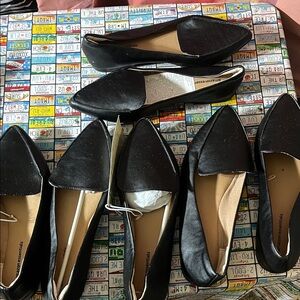 Amazon Essentials Women’s Black Pointed Toe Flats | New (Some with Tags)